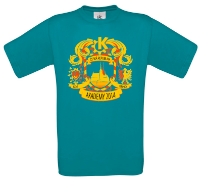 Blue t-shirt with Akademy 2014 design